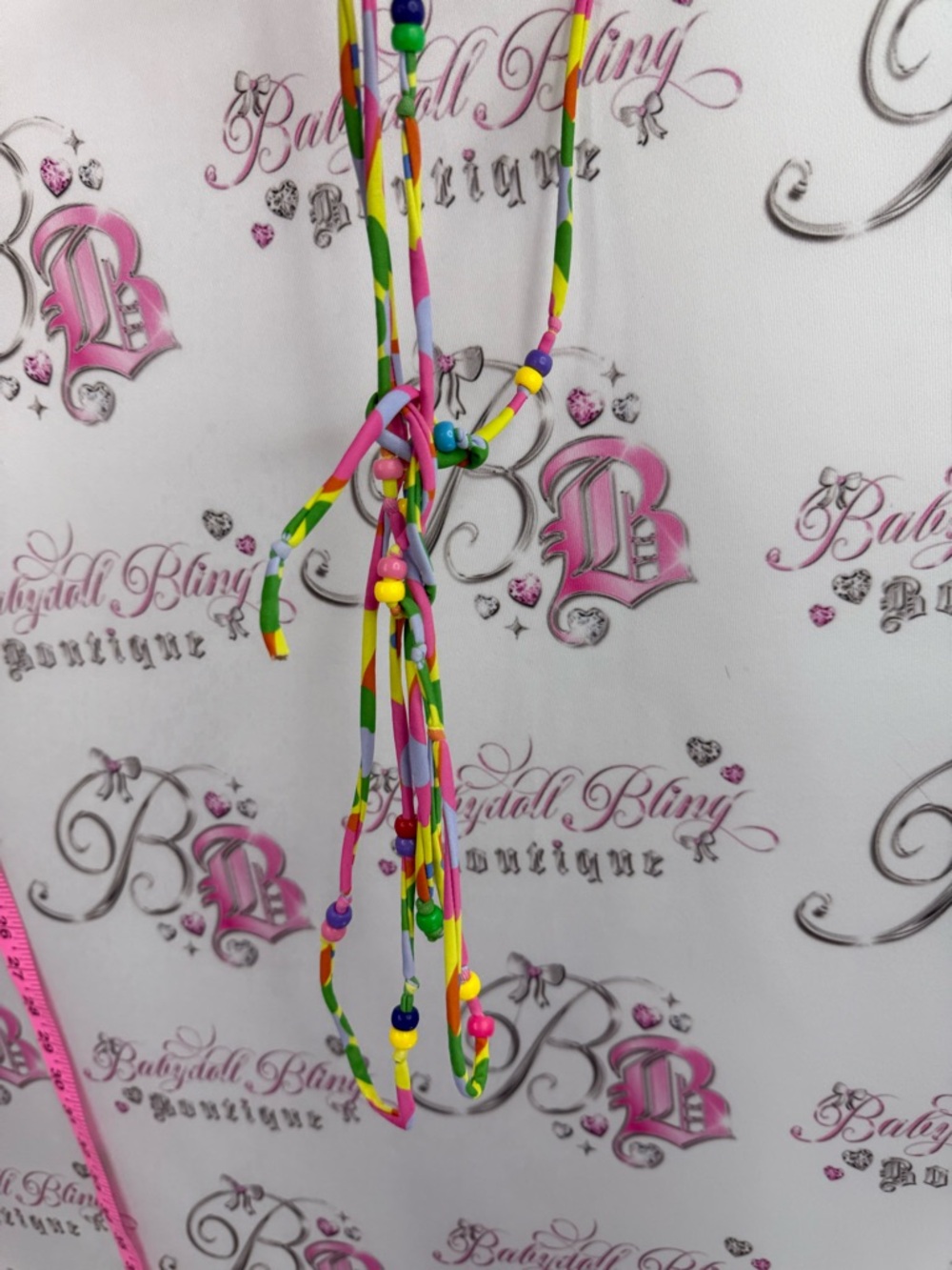 Bikini top beaded beads rainbow flowers y2k Floral Triangle Bikini Top - Picture 5 of 9
